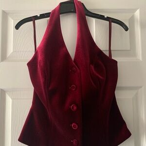 White House Black Market Burgundy Halter Top